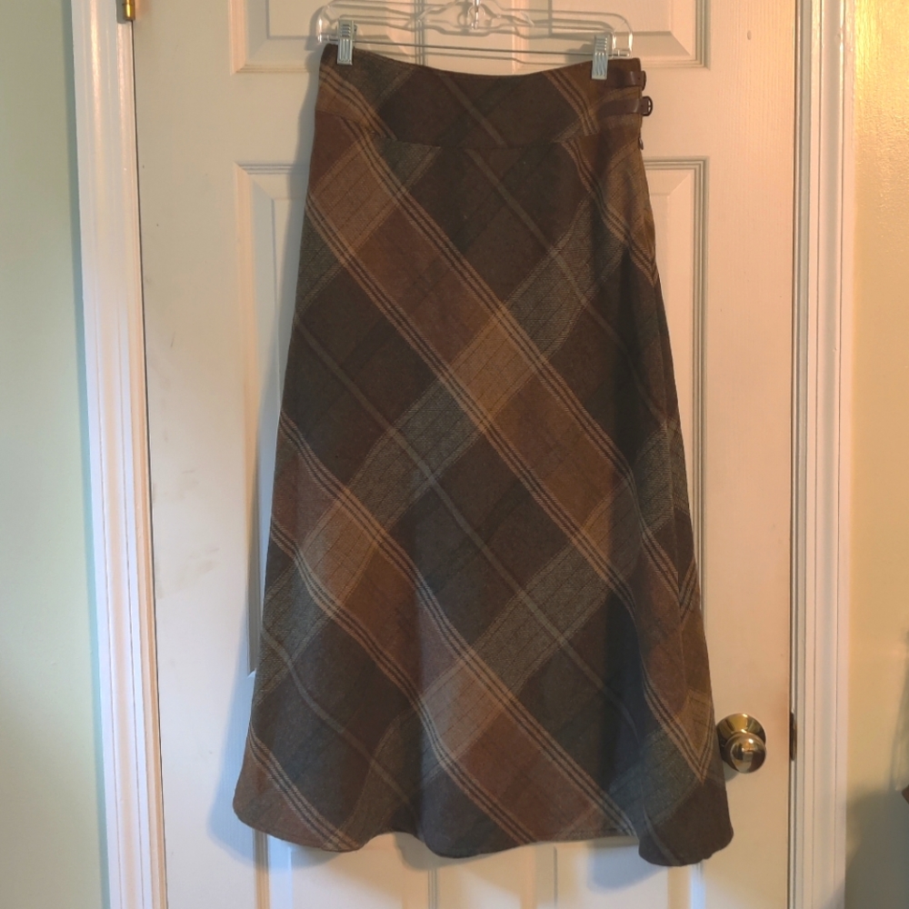LAUREN RALPH LAUREN Wool Plaid Skirt